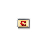 Nomination Composable Classic BUCHST, ROT Edelstahl, Email und 18K-Gold (03_C)